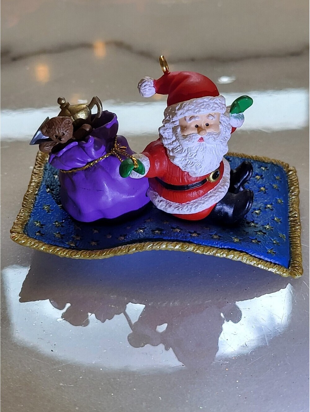 Vtg Hallmark 1994 Christmas Ornament Santa Claus Toys Flying Magic EUC 3D 3" A17